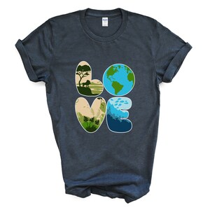 Earth Day Love Tee: Wereld, Safari, Regenwoud & Oceanen Grafisch t-shirt