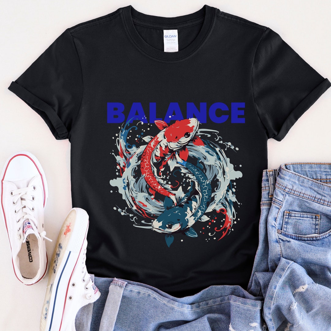 Yin Yang Koi Fish Balance T-shirt Symbolic Zen Harmony Graphic T-shirt ...