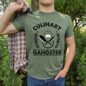Culinary Gangster T-Shirt Rule the Kitchen with Chef&#39;s Hat & Crossed Knives The Ultimate Cook&#39;s Attire chefs gift