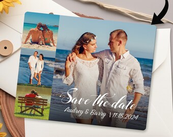 Save the Date Photo Magnets, Photo Collage Magnet, Personalized Fridge Magnets, Custom Photo Magnet, Tropical Wedding, Beach Wedding