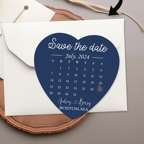 Love Save the Date Calendar Fridge Magnets, Special Date Reminder Magnets, Heart Fridge Magnets, Wedding Date Keepsakes, Wedding Favors