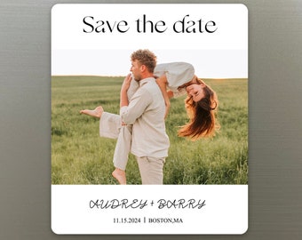 Wedding Date Reminder Magnet, Minimalist Save the Date Magnet, Wedding Favors, Quinceañera, Print Photo Magnet