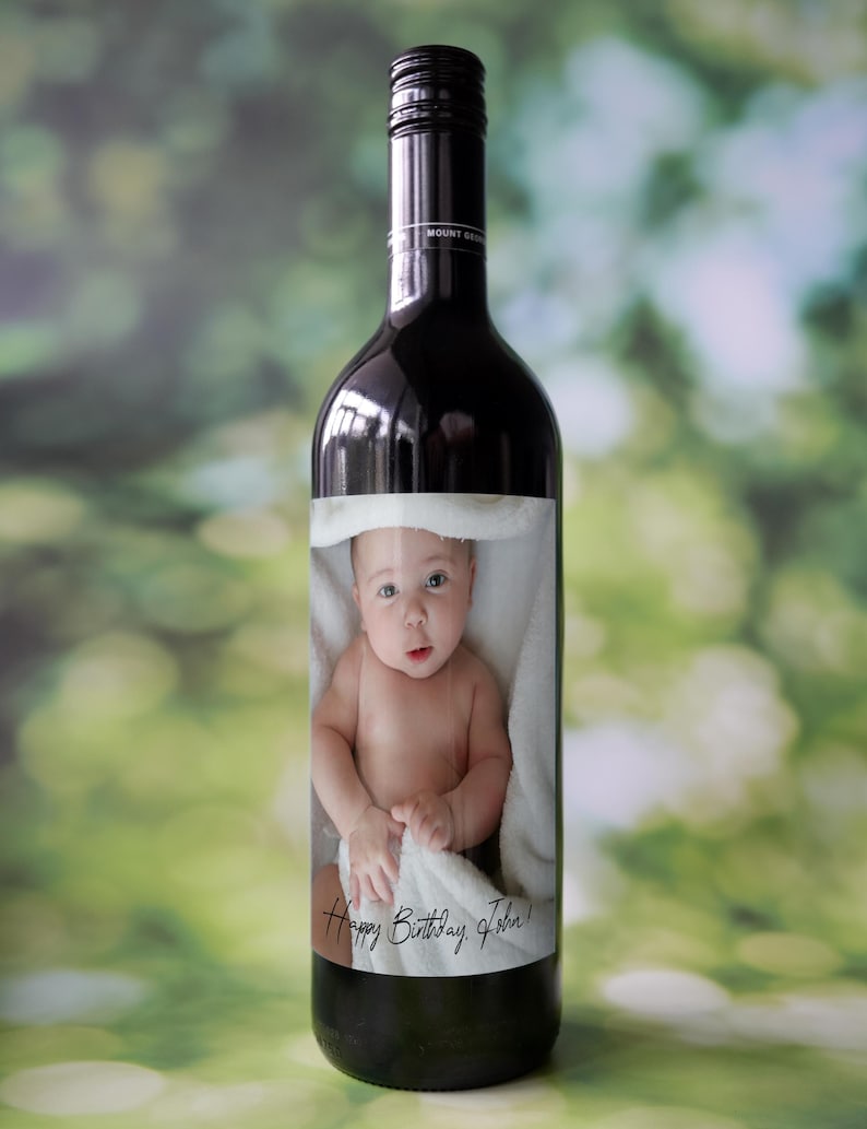 Baby's Birthday Party Favor, Personalized Birthday Wine Labels With ...
