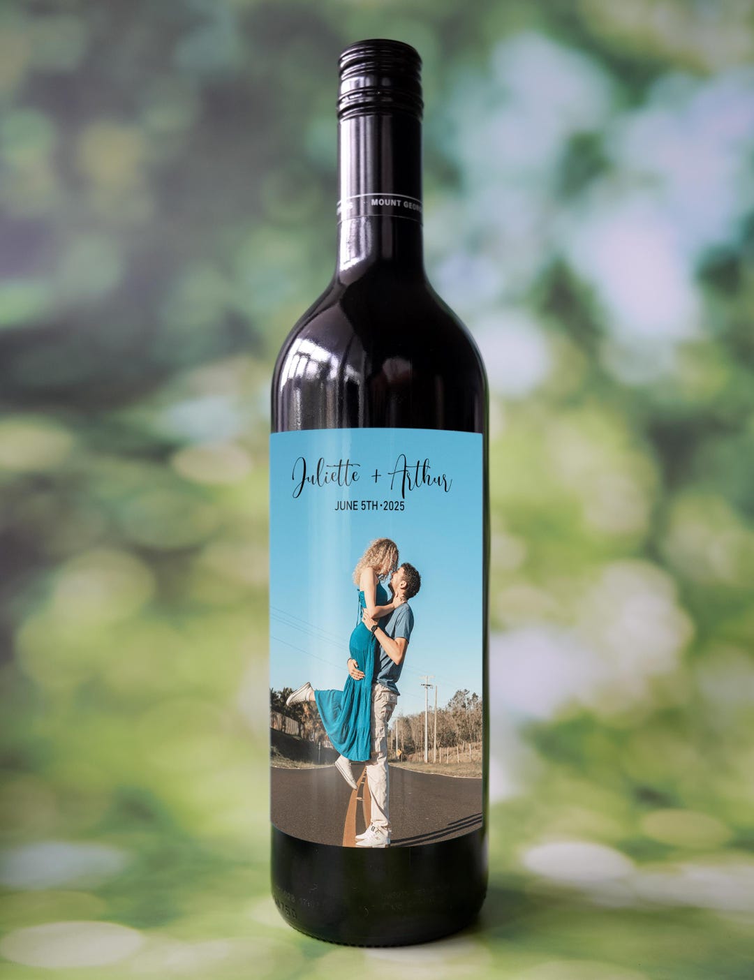 Custom Photo Wine Label, Engagement Wine Label, Personalized Wine ...