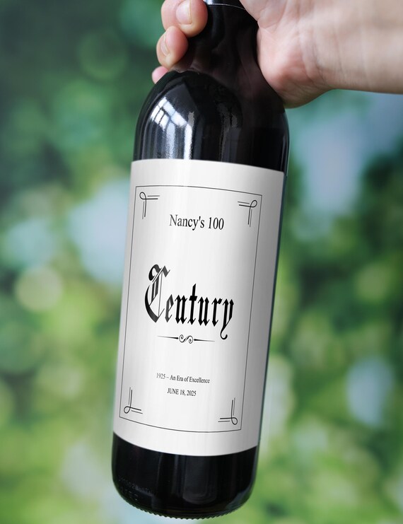 100th Birthday Wine Labels - Set Of 6 Funny Wine Bottle Stickers For 100th Birthday Party Decorations & Gifts - View #7