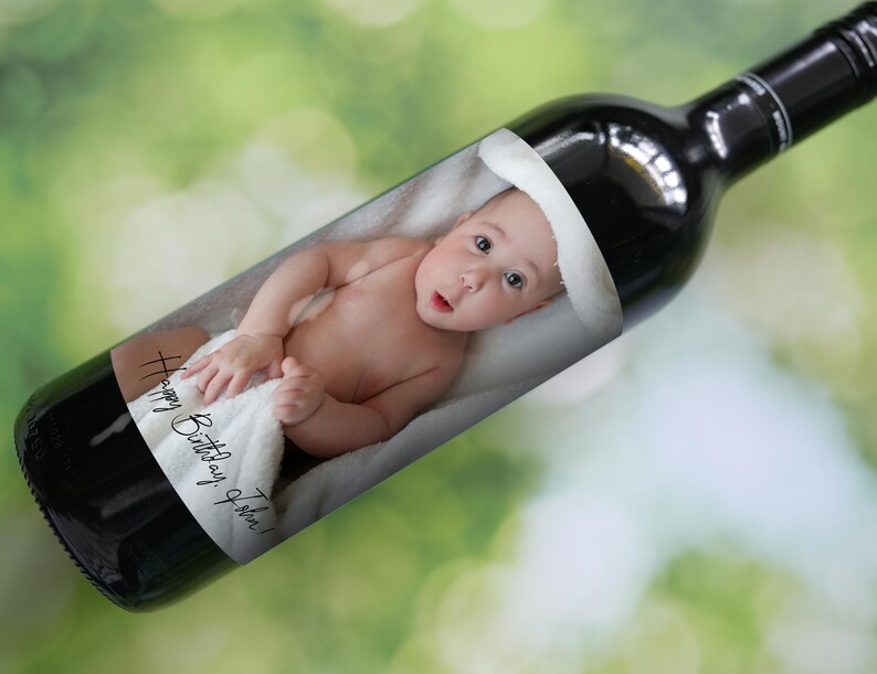Baby's Birthday Party Favor, Personalized Birthday Wine Labels With ...