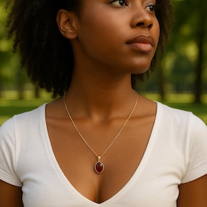 Natural Carnelian Necklace, Genuine Crystal Stone Jewelry,  Red Real Gemstone Soulmate, Love Pendant, Christmas Gift Her