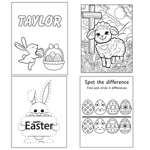 Personalized Easter Activity Book, Easter Basket Gift, Easter Games For Kids, Custom Name Coloring Book, Easter Gift for Kids, Personal Gift Bild 4