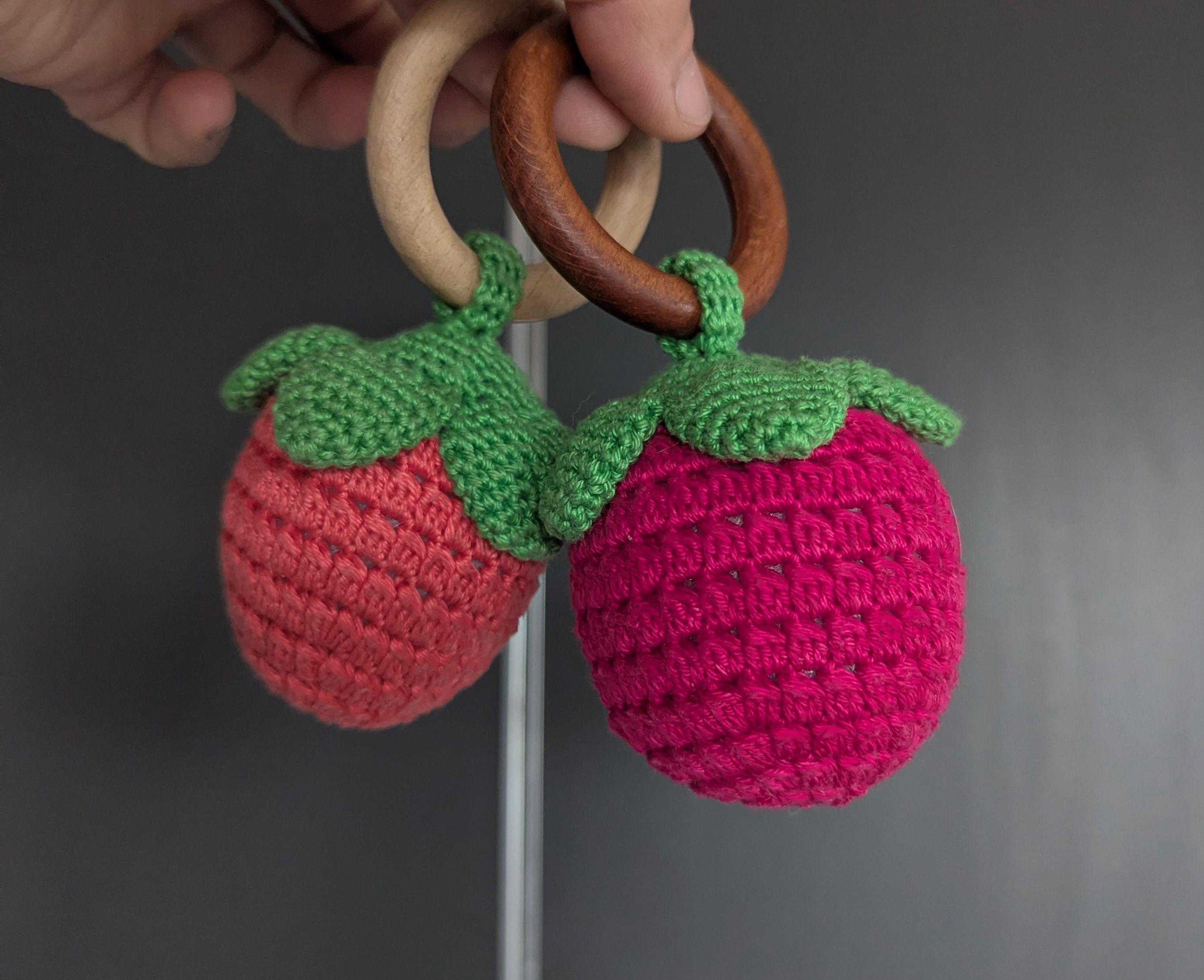 Raspberry Rattle Toy Crochet Pattern, Cute Fruit Amigurumi PDF (US ...