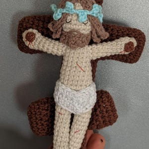 Jesus on the Cross Crochet Pattern PDF in English (US), Amigurumi Crucifix Wall Hanging, Catholic Easter Decoration, Christian Gift DIY