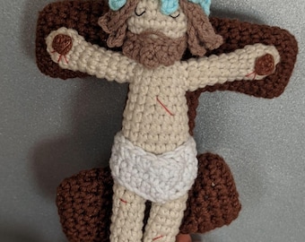 Jesus on the Cross Crochet Pattern PDF in English (US), Amigurumi Crucifix Wall Hanging, Catholic Easter Decoration, Christian Gift DIY
