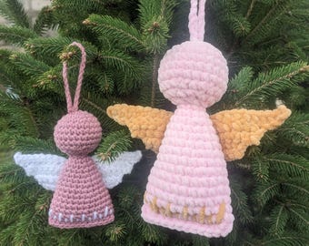 No Sew Angel Crochet Pattern, Amigurumi Ornament PDF, English US Terms, Easy Holiday Gift, Quick Crochet Angel Tutorial for Beginners