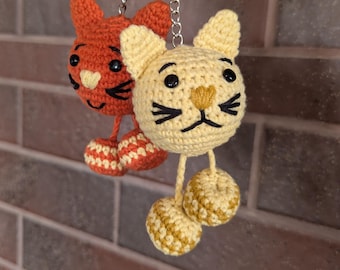 Crochet Pattern Kitten Keychain. Easy Amigurumi Animals Cat Toy (PDF in US terms)