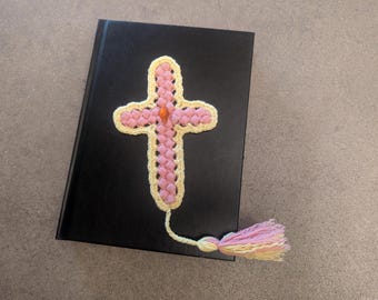 Crochet Cross Bookmark Pattern PDF with photo tutorial in English (US) Bible Marker, Religious Gift Idea, DIY Baptism or Communion Keepsake