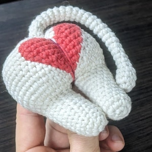 Crochet Cat Butt Keychain Pattern: Funny Valentine&#39;s Gift (PDF in US terms)