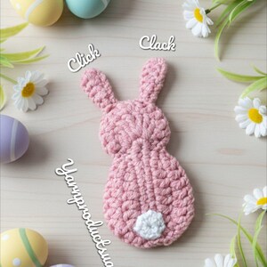 Easter Bunny Fidget Toy Crochet Pattern, Click Clack Rabbit PDF (US Terms), Easter Basket Stuffer, Sensory Toy Applique Tutorial Beginners