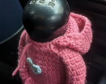 Crochet Pattern Hoodie for Gear Shift Lever PDF in English (US), Car Shifter Knob Cover with Heart, Cute Auto Accessories, Gift for Him