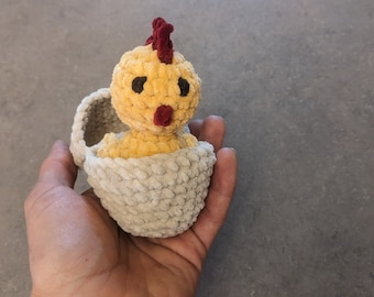 Poussin. Modèle au crochet. Motif amigurumi. Modèle numérique au crochet au format PDF en anglais. Jouet, souvenir, porte-clés