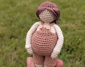 Pregnant Doll Crochet Pattern Amigurumi PDF US terms, New Mom Gift Idea, Baby Shower Doll Pattern, Midwife Doula Gift, English Tutorial