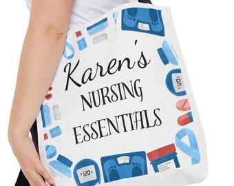 Personalized Nursing Tote Bag, Gift for Nursing Student, Nurse Appreciation Gift, Nurse Graduation Gift Bag, Nurse Gift for Coworker