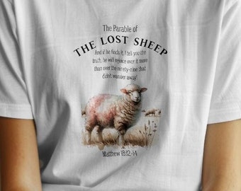 Parable of the Lost Sheep T-Shirt, Vintage Religious T-Shirt, Bible Verse T-Shirt, Vintage Christian Shirt, Scripture T-Shirt, Gospel Shirt