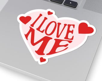 I Love Me Heart Graphic Stickers, Self Love Valentine Sticker, Positive Affirmation Sticker, Girly Stickers for Laptop, Stickers for Journal
