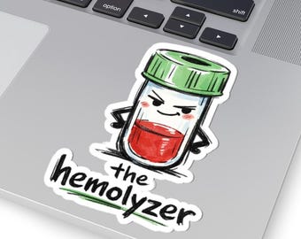 Sticker laboratoire The Hemolyzer, Sticker humour laboratoire, Stickers phlébotomie, cadeau phlébotomie, cadeau labo tech, Stickers infirmière, humour labo