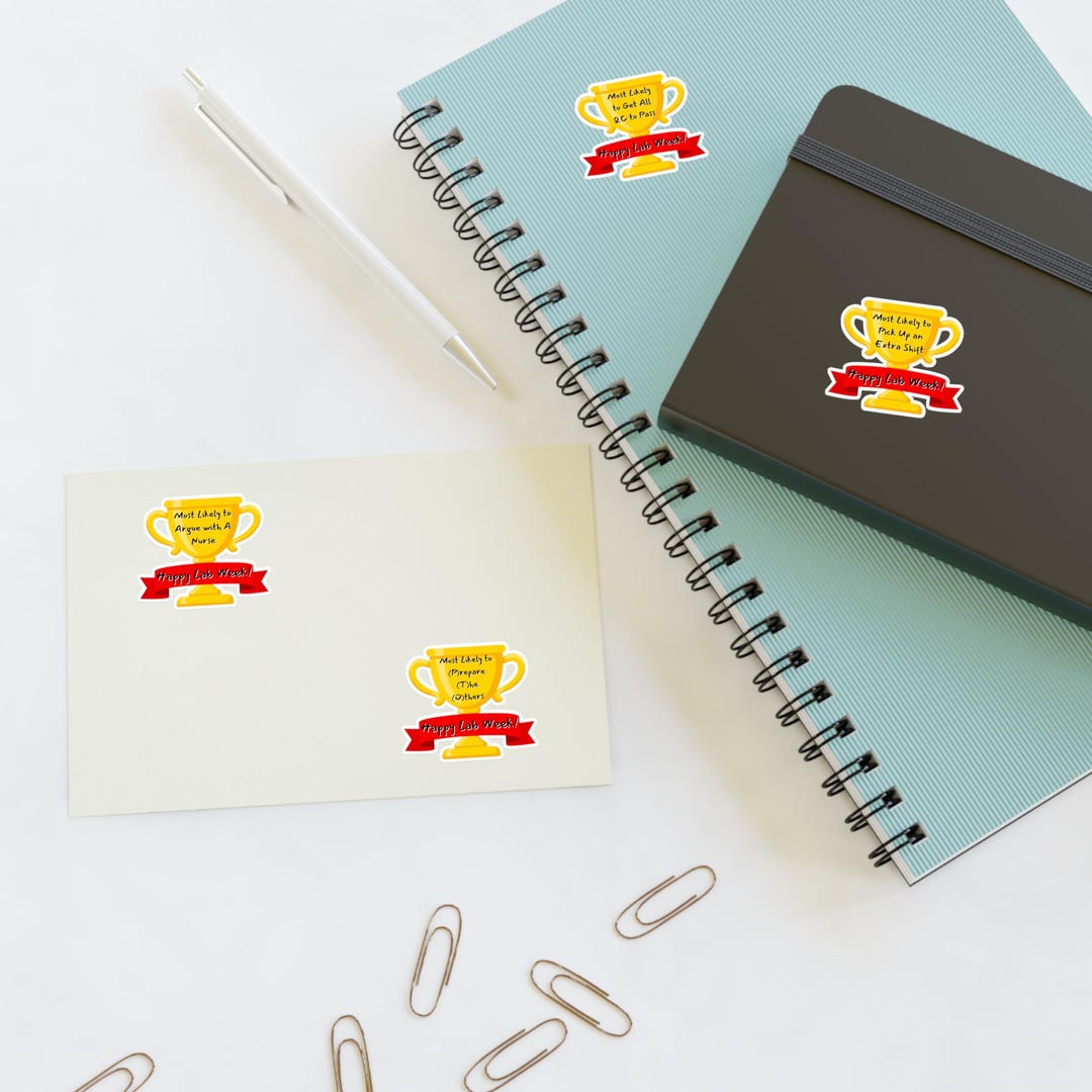 Lab Week 2026 Superlative Trophy Sticker Sheets, Laboratory Week Prizes ...