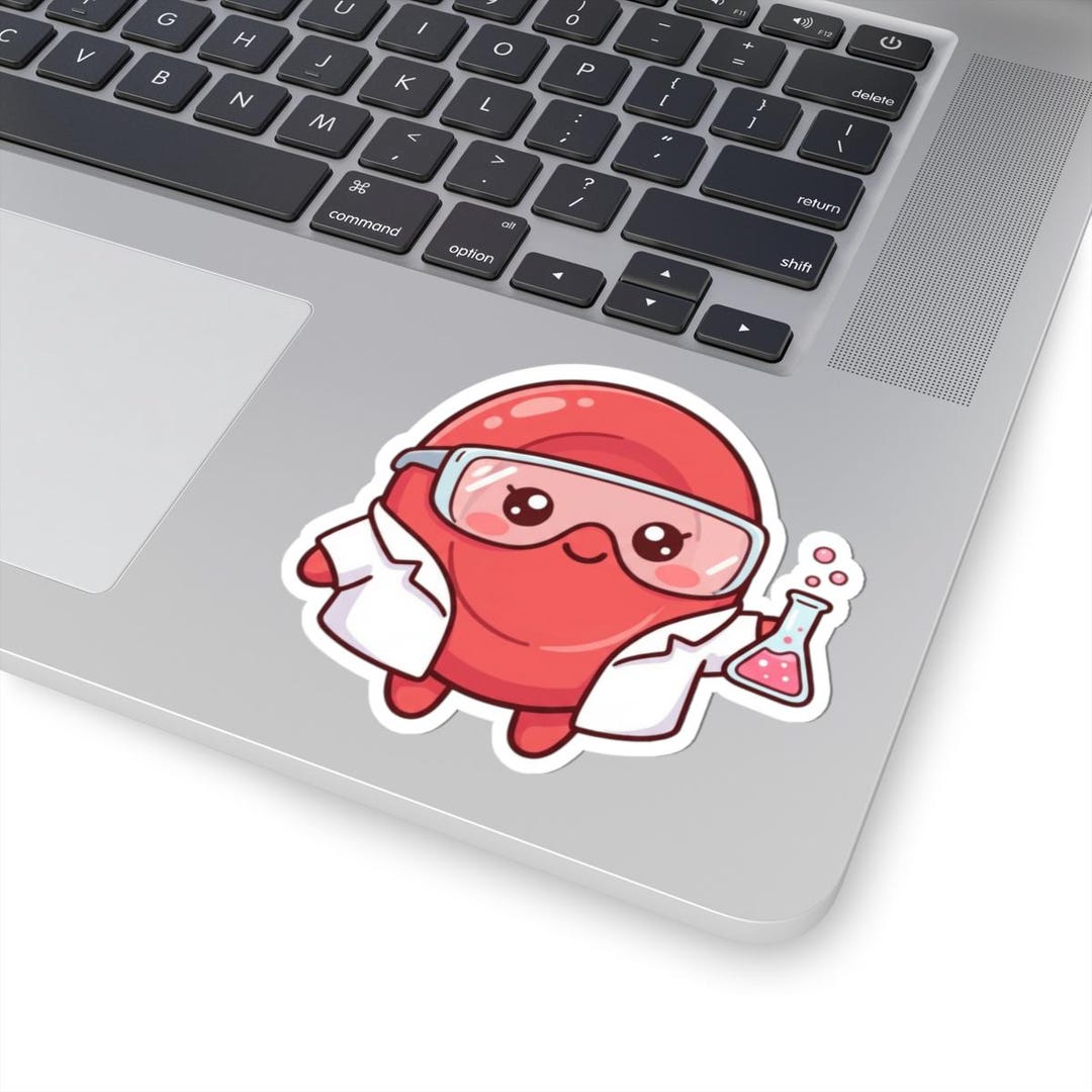 Science Red Sticker Red Blood Cell Scientist Sticker, Laboratory Science Sticker, Small ...