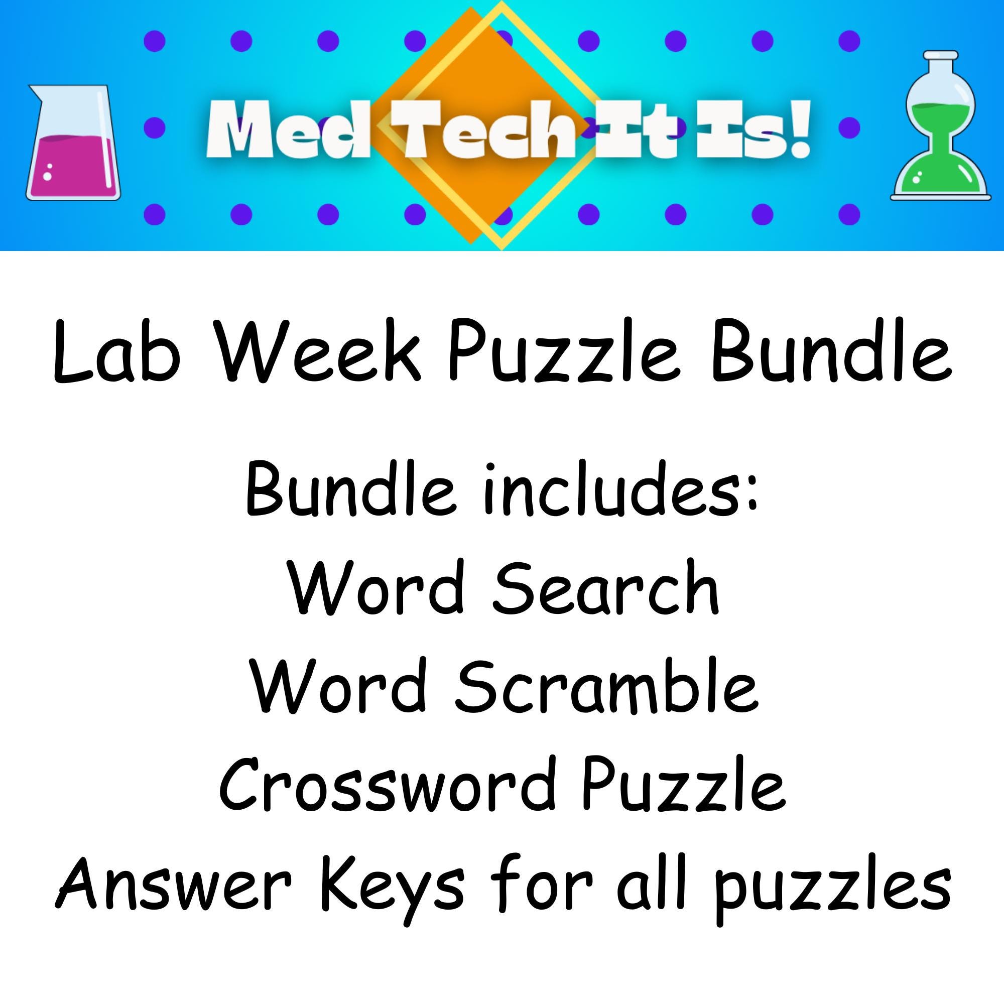 Laboratory Week Puzzle Bundle, Lab Week 2026 Puzzles, Laboratory Week ...