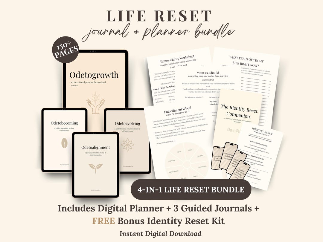 Life Reset Journal & Planner Bundle | Self Discovery Journals ...