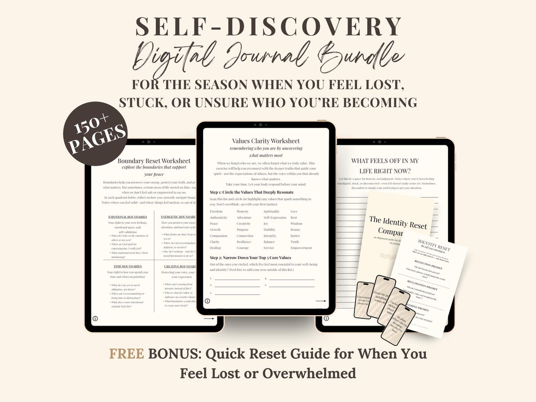 Self Discovery Journal Bundle for Women | Life Reset Journaling System ...