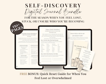 Self Discovery Journal Bundle for Women | Life Reset Journaling System | Personal Growth & Healing Journals