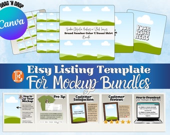 Etsy Listing Template for Etsy Sellers -Etsy Listing Canva Template - Etsy Listing Video Template - Mockup Bundle Canva Template Etsy Seller