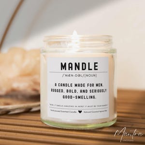 Manly Candle for Him, Funny Gift for Him Scented Candle, Valentine&#39;s Day Gift for Boyfriend, Men&#39;s Gifts, Gift for Men, Anniversary Gift
