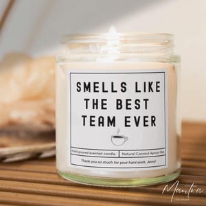 Personalized Best Team Candle, Smells Like Best Team Ever, Team Appreciation, Corporate Gifts Bulk, Coworker Gift, Employee Thank You Gift