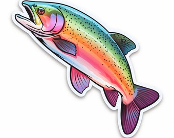 Rainbow Trout, Sticker, Decal, Fish, Fly Fishing, Flies, Art, Accessories