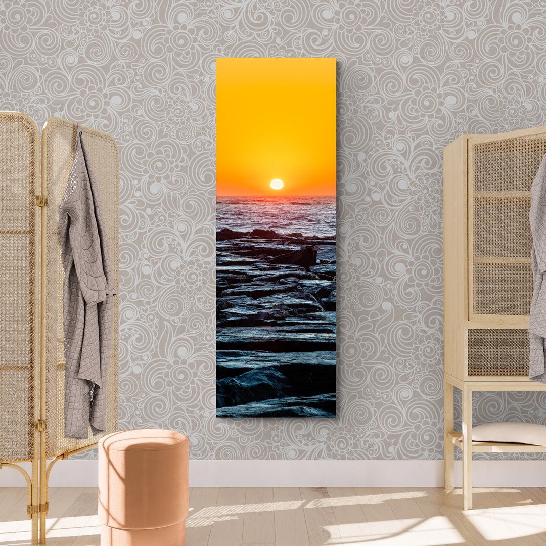 Amazing Sunrise Photo Tall Narrow Wall Art Beachy Wall Art Etsy