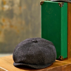 Newsboy Cap,Wool ,Gray Wool cap, Flat Cap,Peaky Blinders Hat,Baker Boy Man Hat, ,Gatsby Hat,Men Christmas Gift,Gatsby  Cap