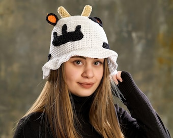 Crochet Cow Bucket Hat: Handmade Animal-Inspired Fun