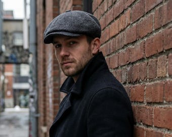 Gorra plana Peaky Blinders: gorra Gatsby estilo vendedor de periódicos vintage, gorra Baker Boy de tweed para hombre