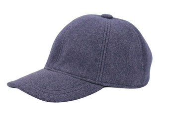 Casquette de baseball en laine bleu foncé, casquette en laine réglable, chapeau en laine, casquette unisexe, chapeau en laine pour femme, casquette de baseball en laine pour homme, cadeau fête des pères, casquette d'hiver en laine