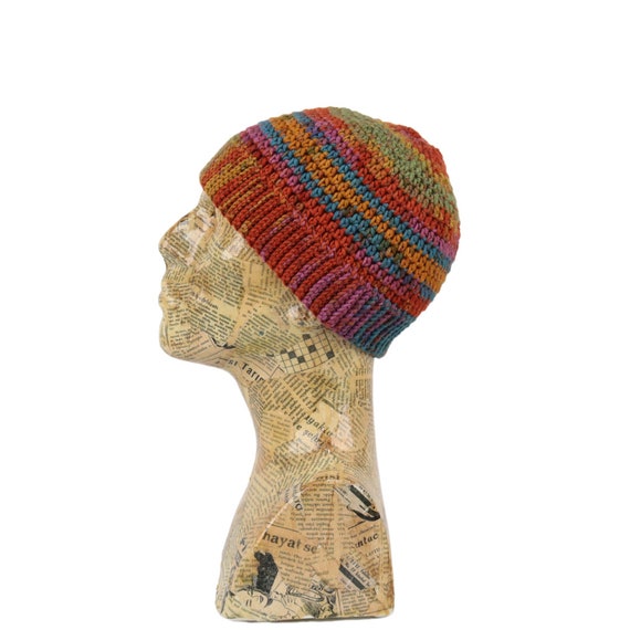 ハンドメイド 多色 ニット帽 ビーニー かぎ針編み 手ずくり モヘア