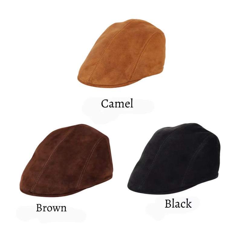 Camel Suede Newsboy Cap: Sheepskin Leather Flat Cap - Etsy