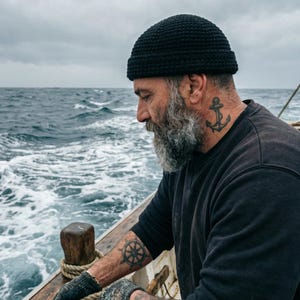 Bonnet de pêcheur crocheté à la main