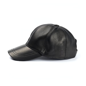 Black  Leather Baseball Cap,Adjustable Leather Cap,Leather Hat, Unisex cap,Woman Leather Hat,Man Leather Baseball Cap,Fathers Day Gift,