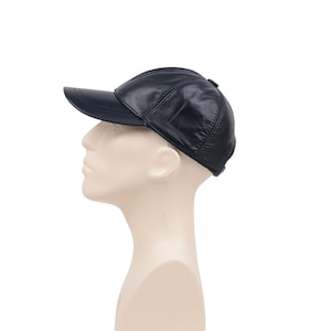 ダークブルーレザーベースボールキャップ、調節可能なレザーキャップ、レザーハット、ユニセックスキャップ、レディースレザーハット、メンズレザーベースボールキャップ、父の日ギフト。