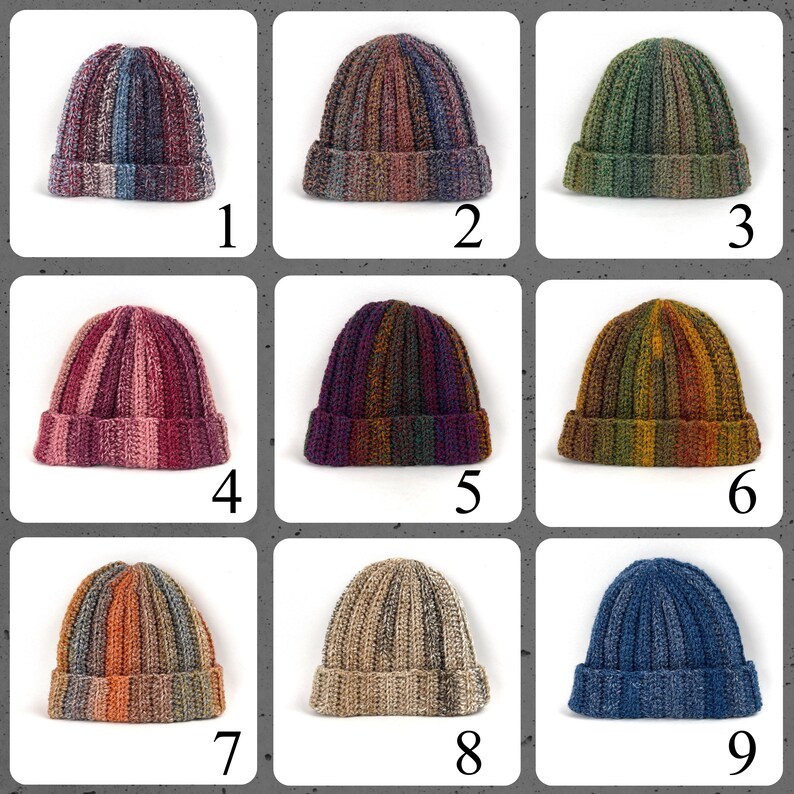 Hand Knit Multicolor Beanie: Chunky Crochet Boho Winter Cap image 9