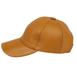 Camel Leather Baseball Cap,Adjustable Leather Cap,Leather Hat, Unisex cap,Woman Leather Hat,Man Leather Baseball Cap,Fathers Day Gift,