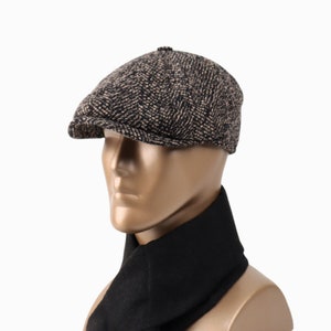 Brown Tweed Newsboy Cap,Wool ,Gray Wool cap, Flat Cap,Peaky Blinders Hat,Baker Boy Man Hat, ,Gatsby Hat,Men Christmas Gift,Gatsby ,Wool Cap